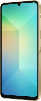 Samsung Galaxy A06 goud voorkant rechterzijkant