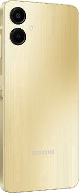 Samsung Galaxy A06 goud achterkant rechterzijkant