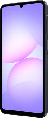 Samsung Galaxy A07 5G zwart voorkant rechterzijkant