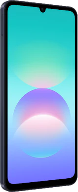 Samsung Galaxy A08 dark blauw voorkant linkerzijkant