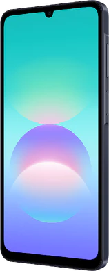 Samsung Galaxy A08 dark blauw voorkant rechterzijkant