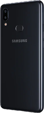 Samsung Galaxy A10s zwart achterkant linkerzijkant