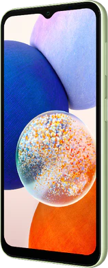 Samsung Galaxy A14 5G grön front höger sida