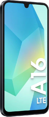 Samsung Galaxy A16 4G zwart voorkant linkerzijkant