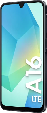 Samsung Galaxy A16 4G zwart voorkant rechterzijkant