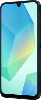 Samsung Galaxy A16 5G blauw zwart voorkant rechterzijkant