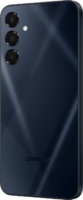 Samsung Galaxy A16 5G blauw zwart achterkant linkerzijkant