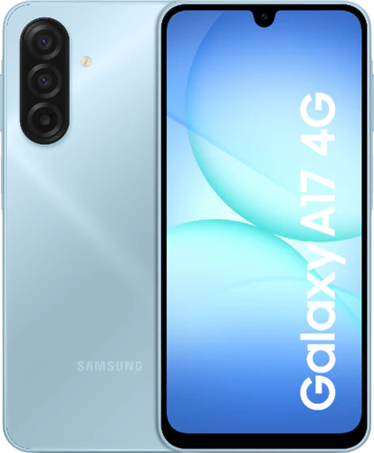 Samsung Galaxy A17 4G blauw overzicht