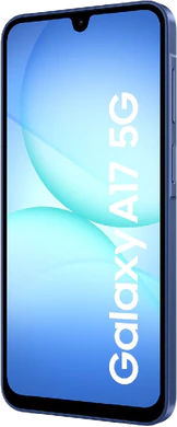 Samsung Galaxy A17 5G blauw voorkant rechterzijkant