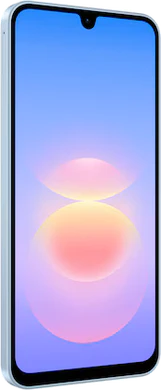 Samsung Galaxy A18 4G blauw voorkant linkerzijkant