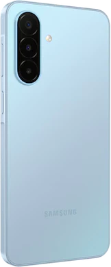 Samsung Galaxy A18 4G blauw achterkant rechterzijkant