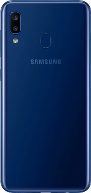 Samsung Galaxy A20e achterkant blauw