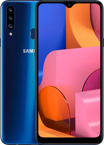Samsung Galaxy A20s blauw overzicht