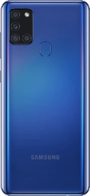 Samsung Galaxy A21s blauw achterkant