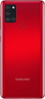 Samsung Galaxy A21s rood achterkant