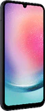Samsung Galaxy A24 zwart voorkant linkerzijkant