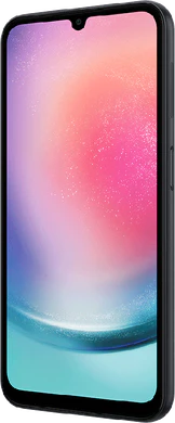 Samsung Galaxy A24 zwart voorkant rechterzijkant