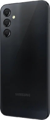 Samsung Galaxy A24 zwart achterkant linkerzijkant