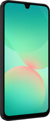 Samsung Galaxy A26 5g svart front vänster sida