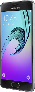 Samsung Galaxy a3 2016 zwart voorkant rechterzijkant