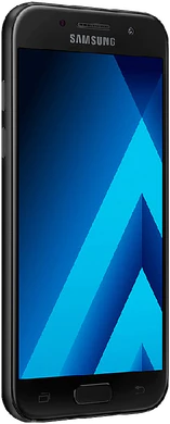Samsung Galaxy a3 2017 negro tapa delantera lado izquierdo