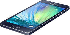 Samsung Galaxy A3 Duos zwart onderkant schuin