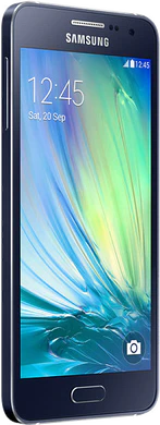 Samsung Galaxy A3 Duos zwart linkerzijkant schuin