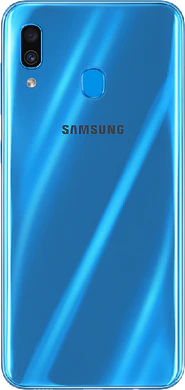 Samsung Galaxy A30 blauw achterkant