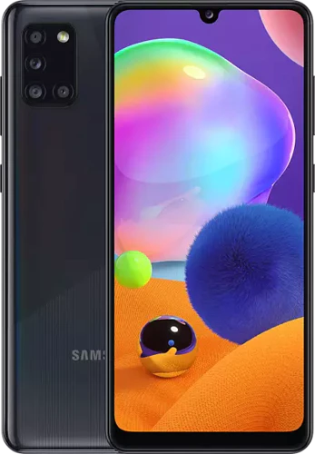 Samsung Galaxy A31 zwart overzicht