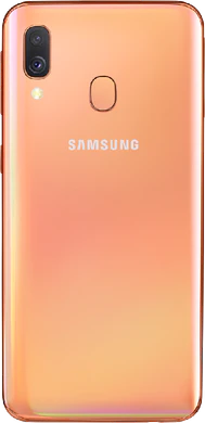 Samsung Galaxy A40 oranje achterkant