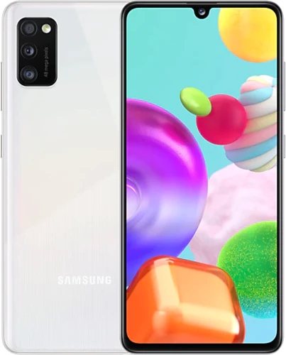 Samsung Galaxy A41 wit overzicht