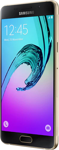 Samsung Galaxy a5 2016 goud voorkant rechterzijkant