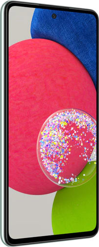 Samsung Galaxy a52s groen voorkant linkerzijkant Samsung Galaxy a52s groen voorkant linkerzijkant