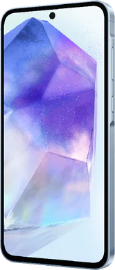 Samsung Galaxy A55 5g blå front højre side