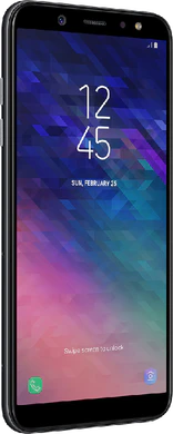 Samsung Galaxy A6 nero lato sinistro copertina frontale