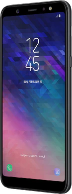 Samsung Galaxy a6 plus zwart voorkant rechterzijkant