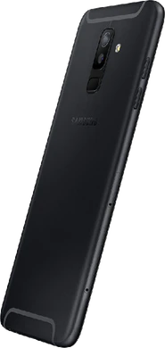 Samsung Galaxy a6 plus zwart achterkant linkerzijkant schuin