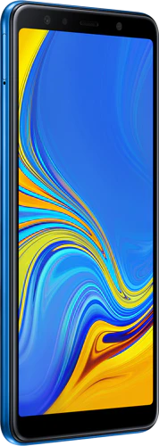 Samsung Galaxy a7 2018 blauw voorkant linkerzijkant Samsung Galaxy a7 2018 blauw voorkant linkerzijkant