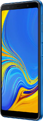 Samsung Galaxy a7 2018 bleu couverture à droite
