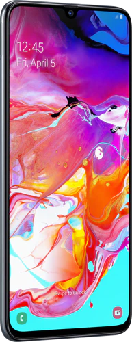 Samsung Galaxy A70 voorkant linkerzijkant zwart
