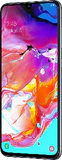 Samsung Galaxy A70 front höger sida svart