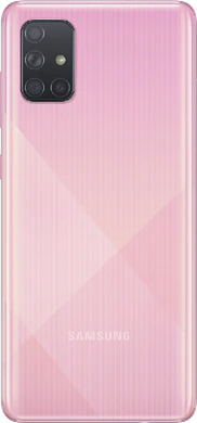 Samsung Galaxy A71 pink tillbaka