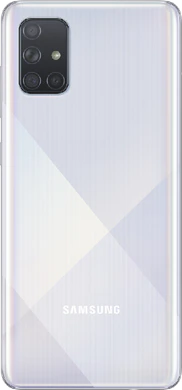 Samsung Galaxy A71 silver tillbaka