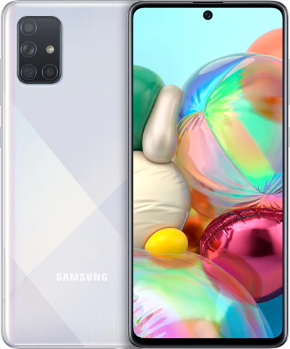 Samsung Galaxy A71 wit overzicht