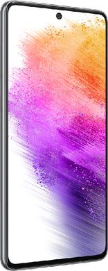 Samsung Galaxy A73 5G grå front venstre side