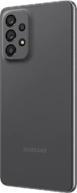 Samsung Galaxy A73 5G grå bagside venstre side