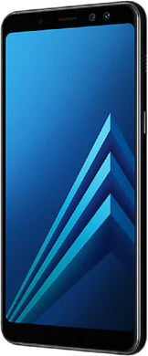 Samsung Galaxy a8 2018 duos nero copertina frontale lato destro