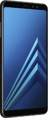 Samsung Galaxy a8 plus 2018 nero copertina frontale lato sinistro