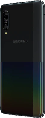 Samsung Galaxy A90 5G svart tillbaka vänster sida