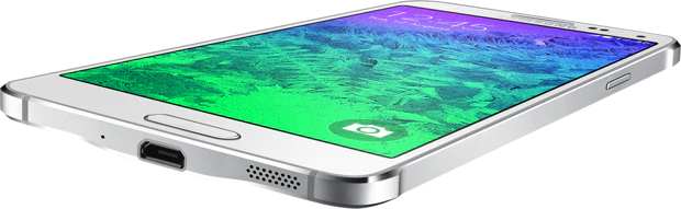 Samsung Galaxy Alpha sm g850f dazzling wit schuin onderkant